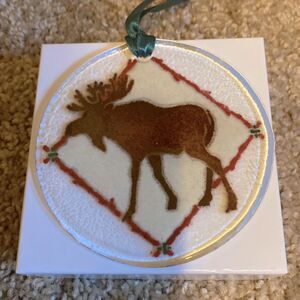 Rustic Peggy Karr Collectible Glass Moose Ornament Sun Catcher